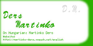 ders martinko business card